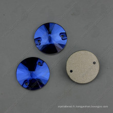 Blue Round Coudre des boutons avec deux trous